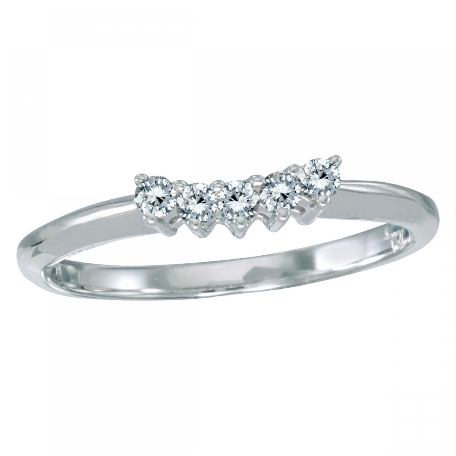 14k White Gold 0.15 Ct Diamond Wrap Band