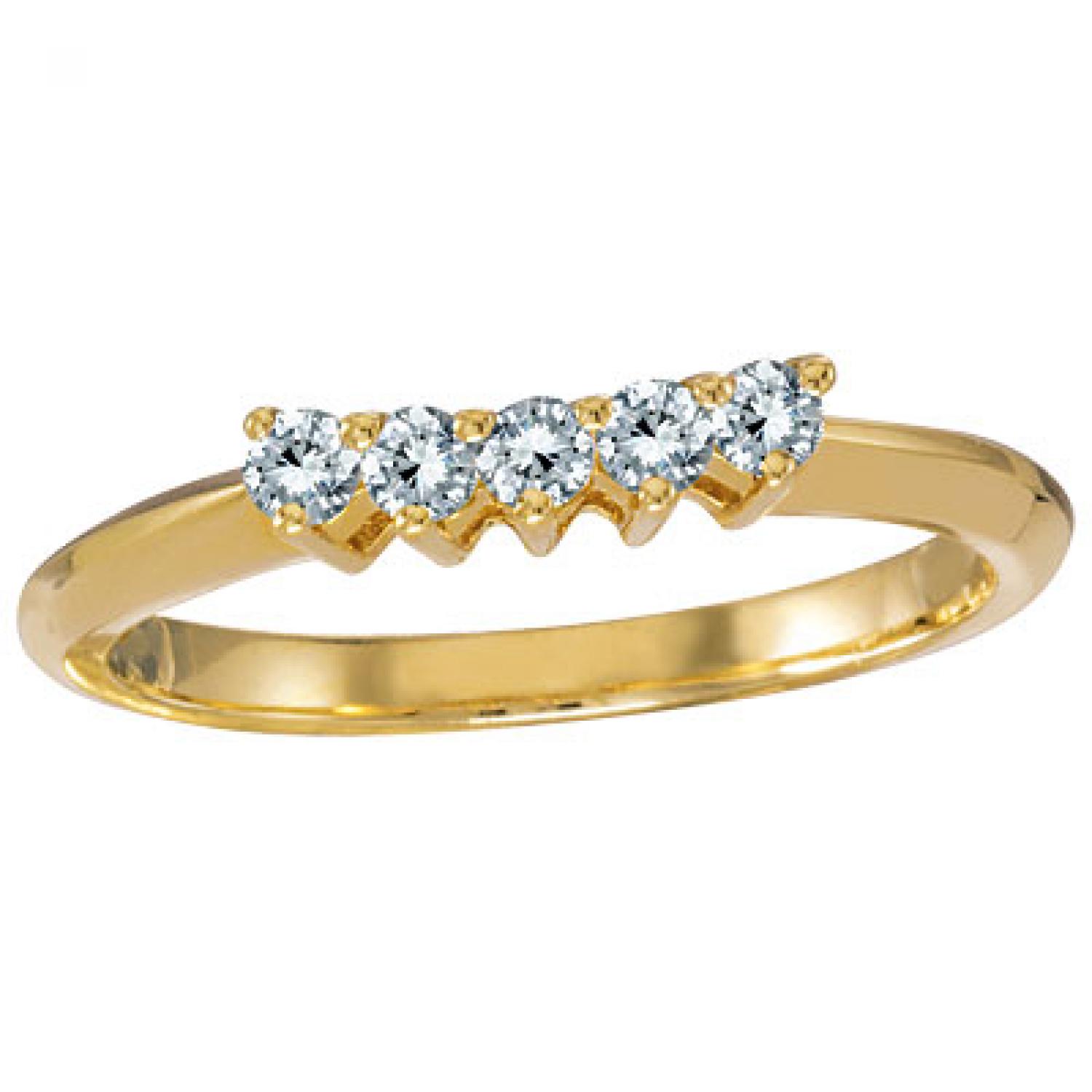 14k Yellow Gold 0.25 Ct Diamond Wrap Band