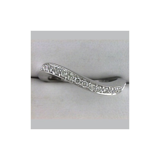 14K White Gold .34 Ct Diamond Wave Fashion Ring