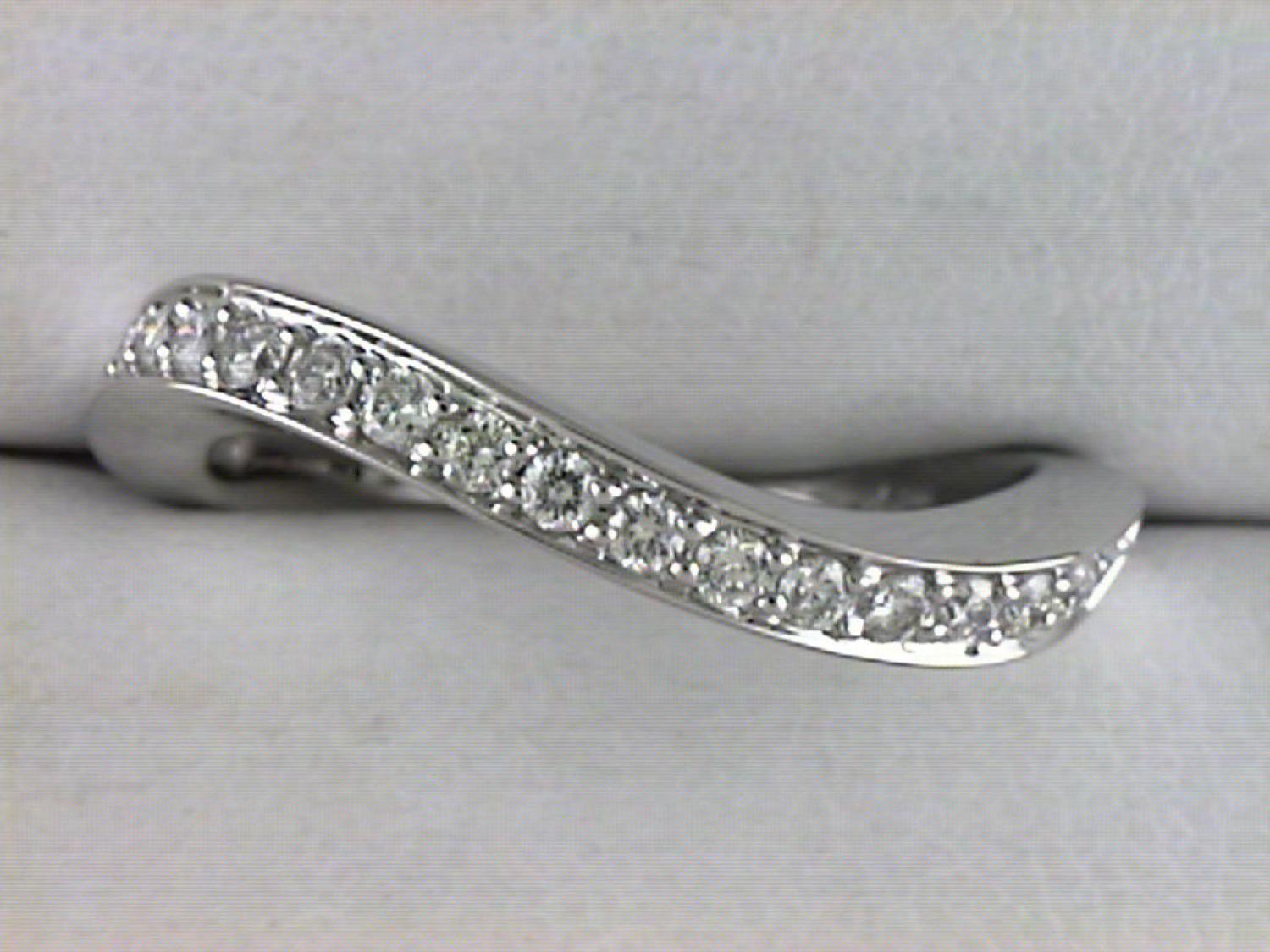 14K White Gold .34 Ct Diamond Wave Fashion Ring