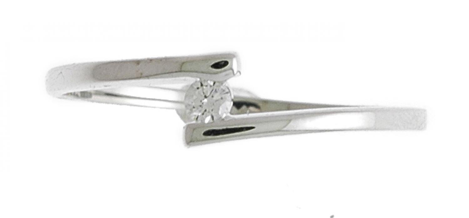 10K White Gold and Diamond Bypass Promise Ring