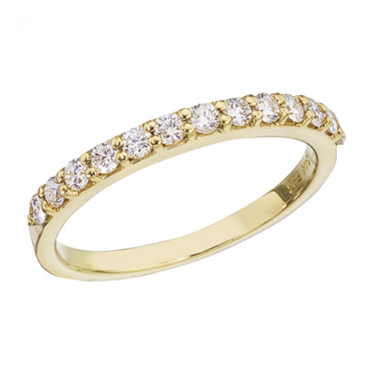 14K Yellow Gold Diamond Diamond Band Ring