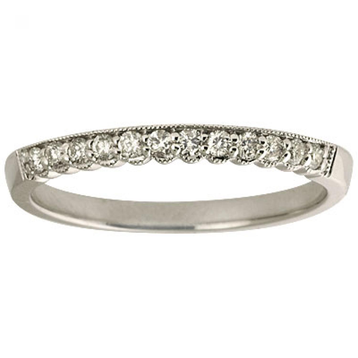 14K White Gold Diamond Band Ring