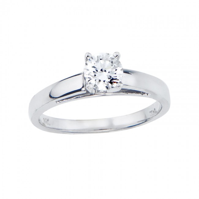 14K White Gold .25 Ct Diamond Solitaire Ring