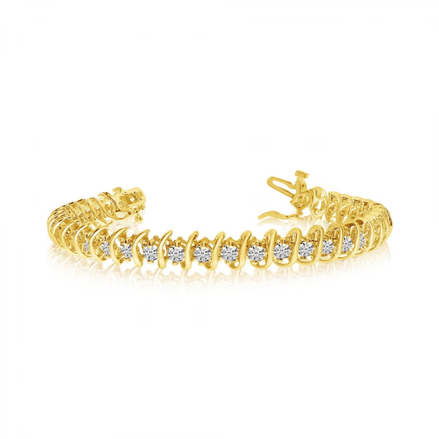 14K Yellow Gold Diamond Bracelet