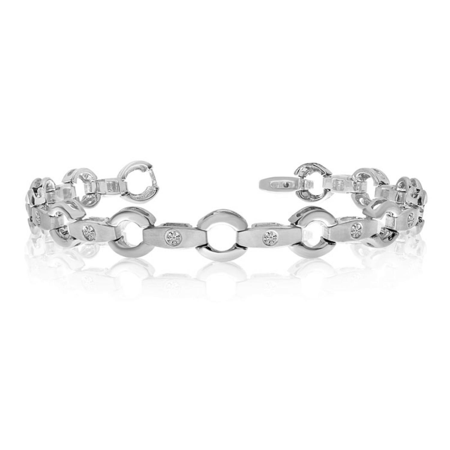 14K White Gold Diamond Bracelet
