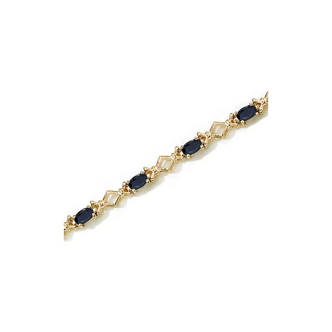 14K Yellow Gold Oval Sapphire Bracelet