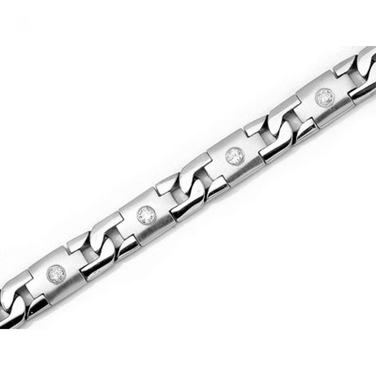 14K White Gold Diamond Gents Bracelet