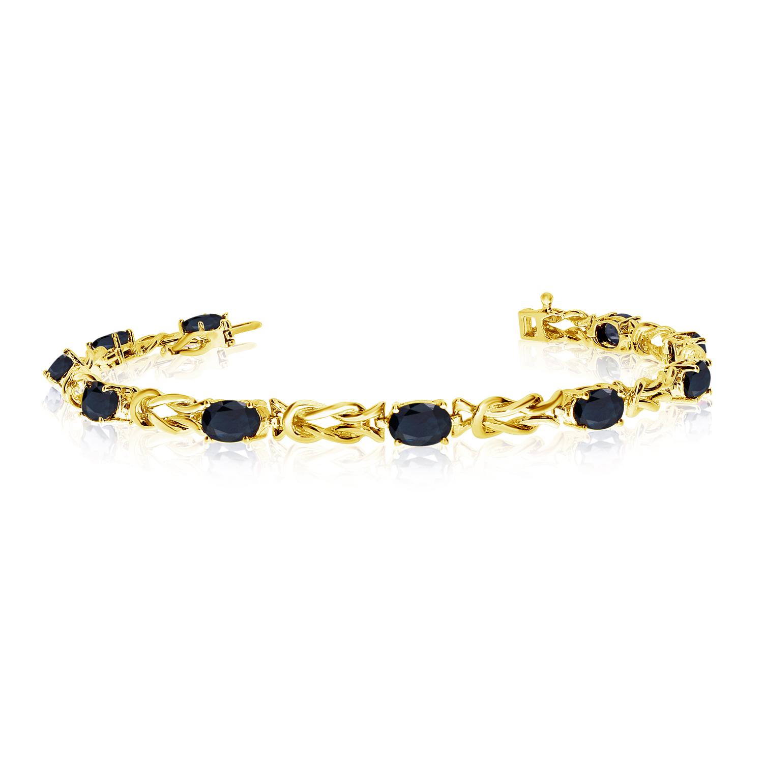 14K Yellow Gold Oval Sapphire Bracelet