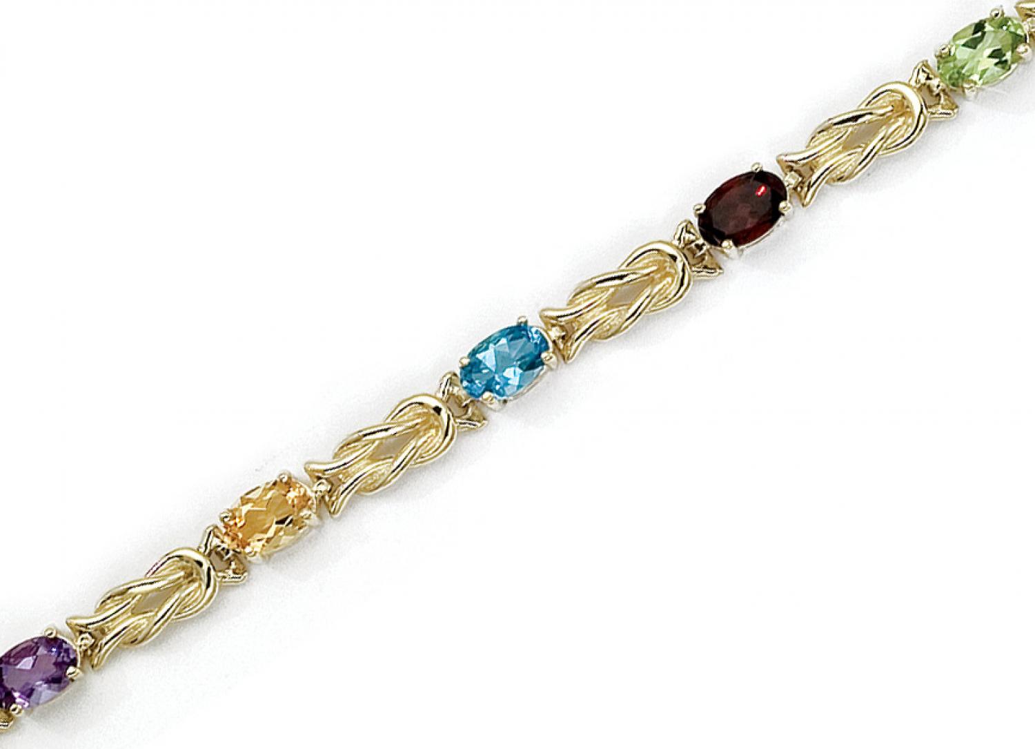 14K Yellow Gold Oval Multi Bracelet