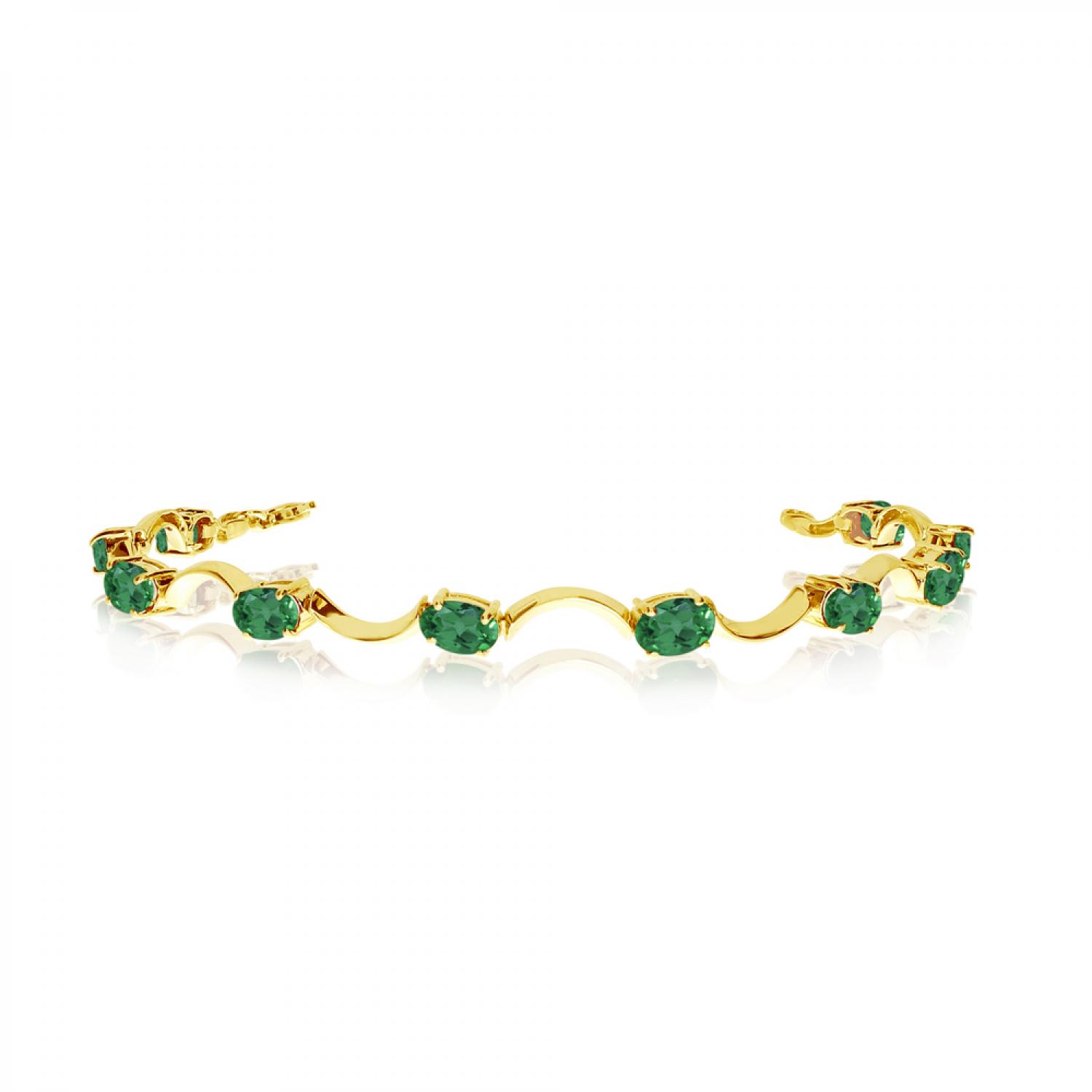 14K Yellow Gold Oval Peridot Bracelet