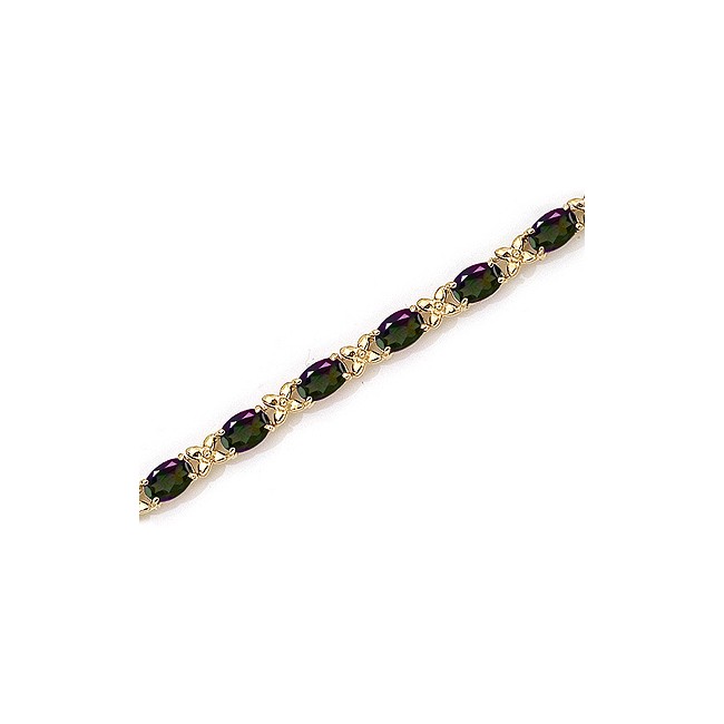 14K Yellow Gold Oval Mystic Topaz Bracelet