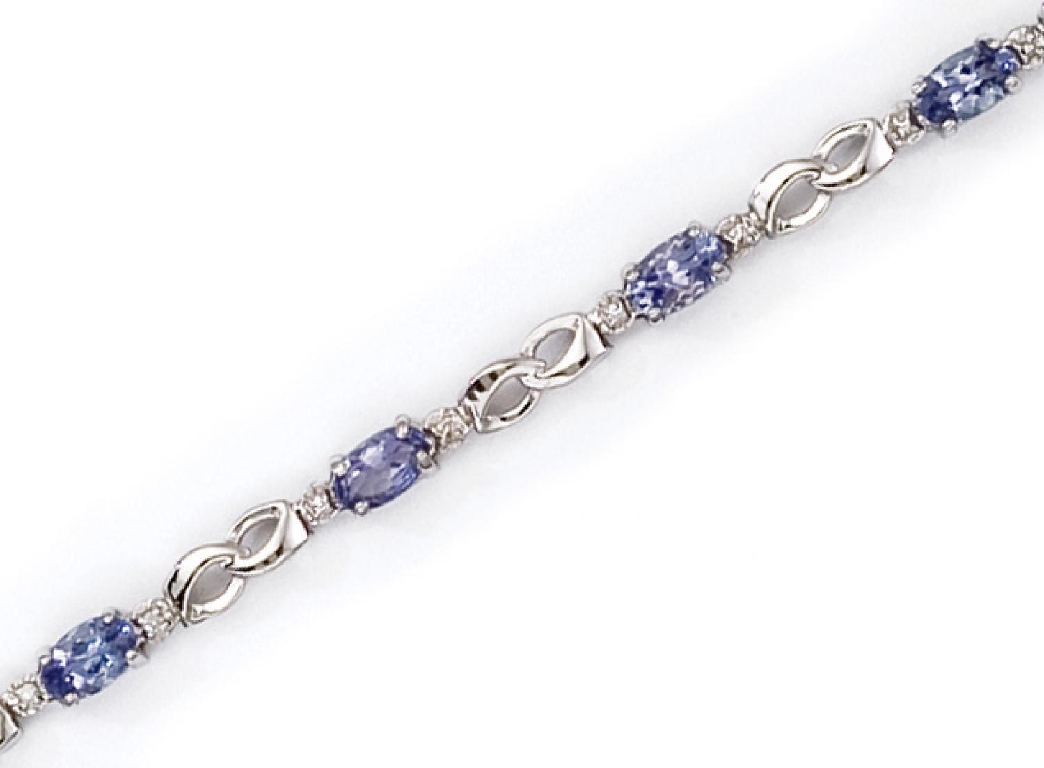 14K Yellow Gold Oval Tanzanite and Diamond Bracelet