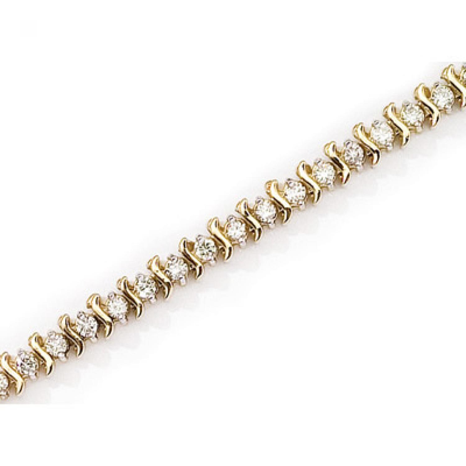 14K Yellow Gold Diamond S Bracelet