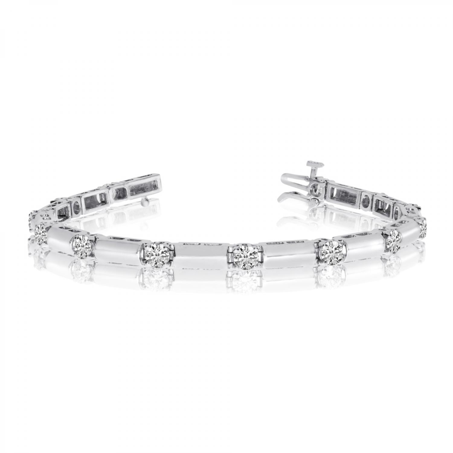 14K White Gold Diamond Bracelet