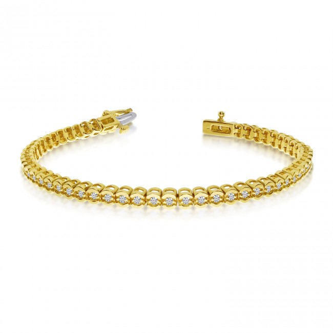 14K Yellow Gold Diamond Backset Bracelet