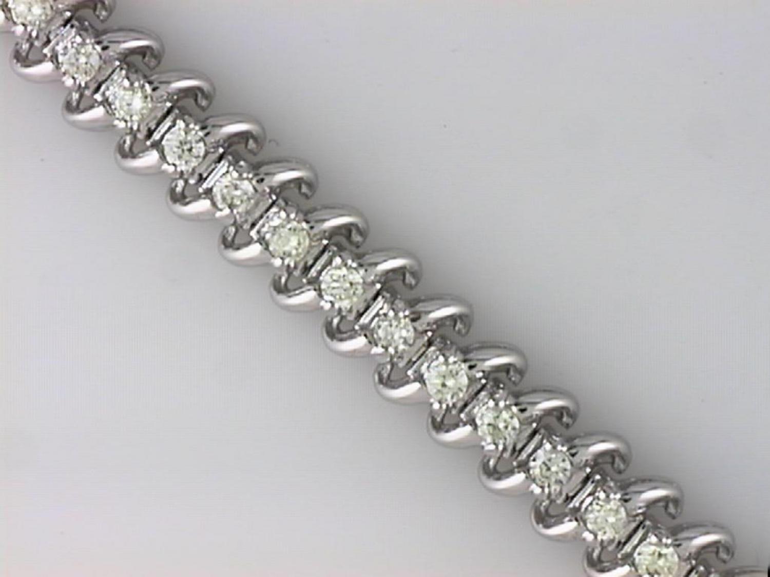 14K Yellow Gold Diamond S Bracelet