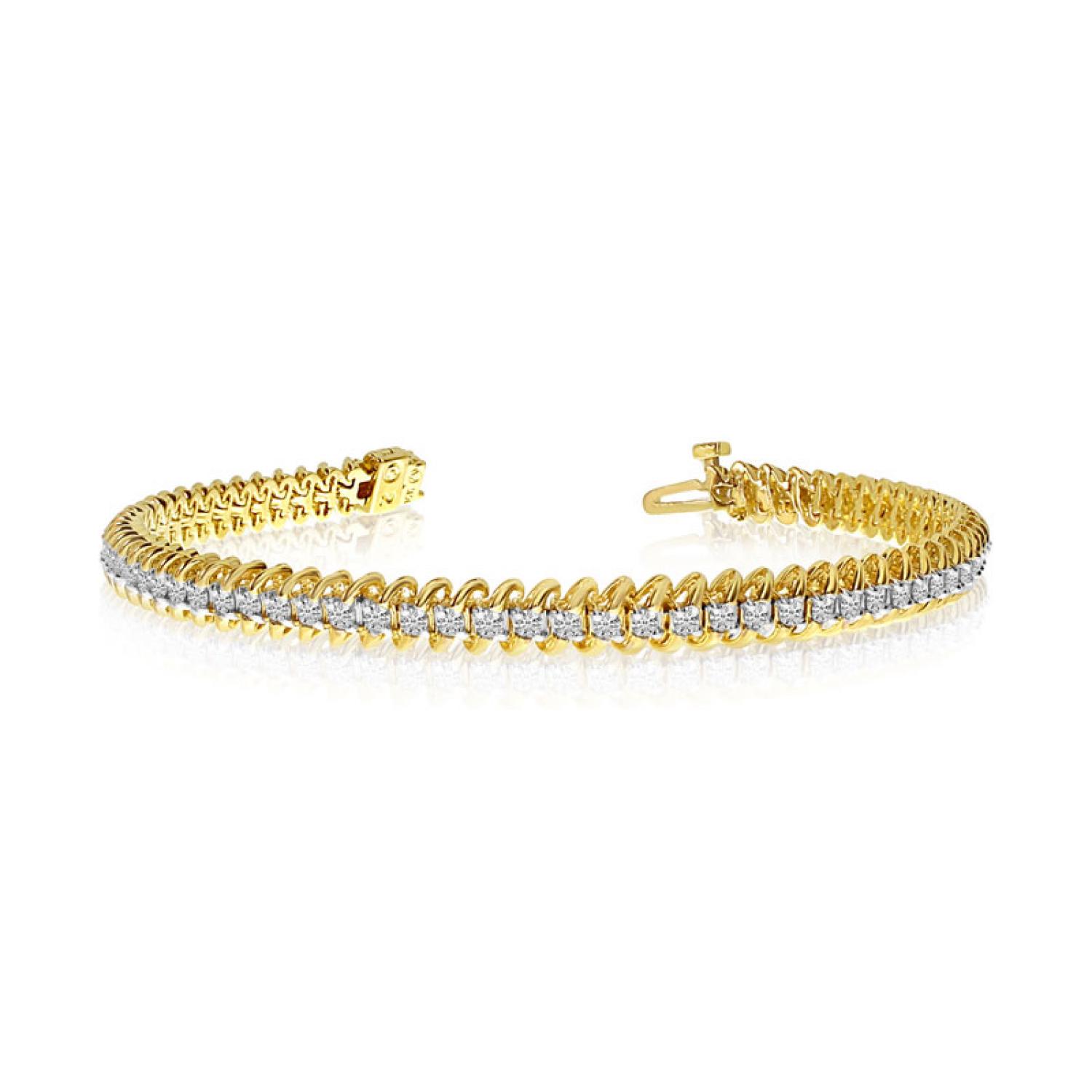 14K Yellow Gold Diamond S Bracelet