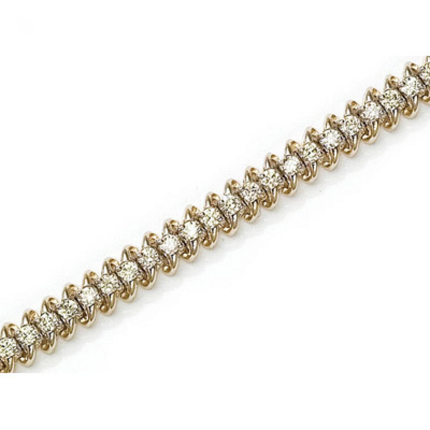 14K Yellow Gold Diamond S Bracelet