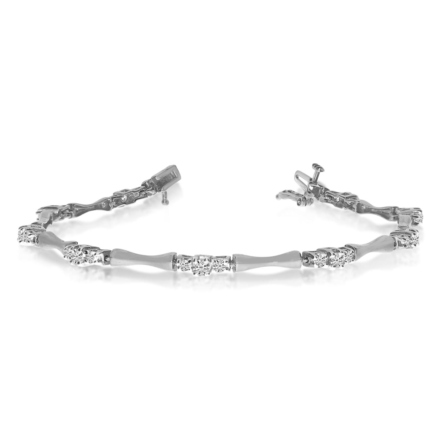 14K White Gold Diamond Bracelet