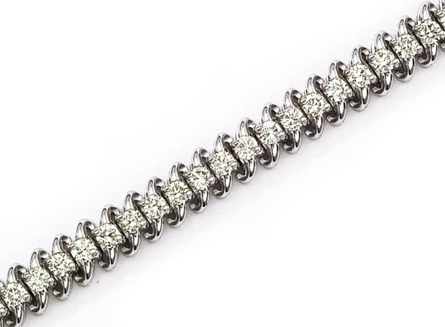 14K White Gold Diamond Bracelet