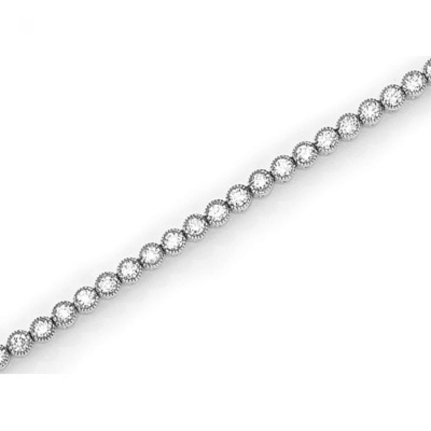 14K White Gold Diamond Channel Bracelet