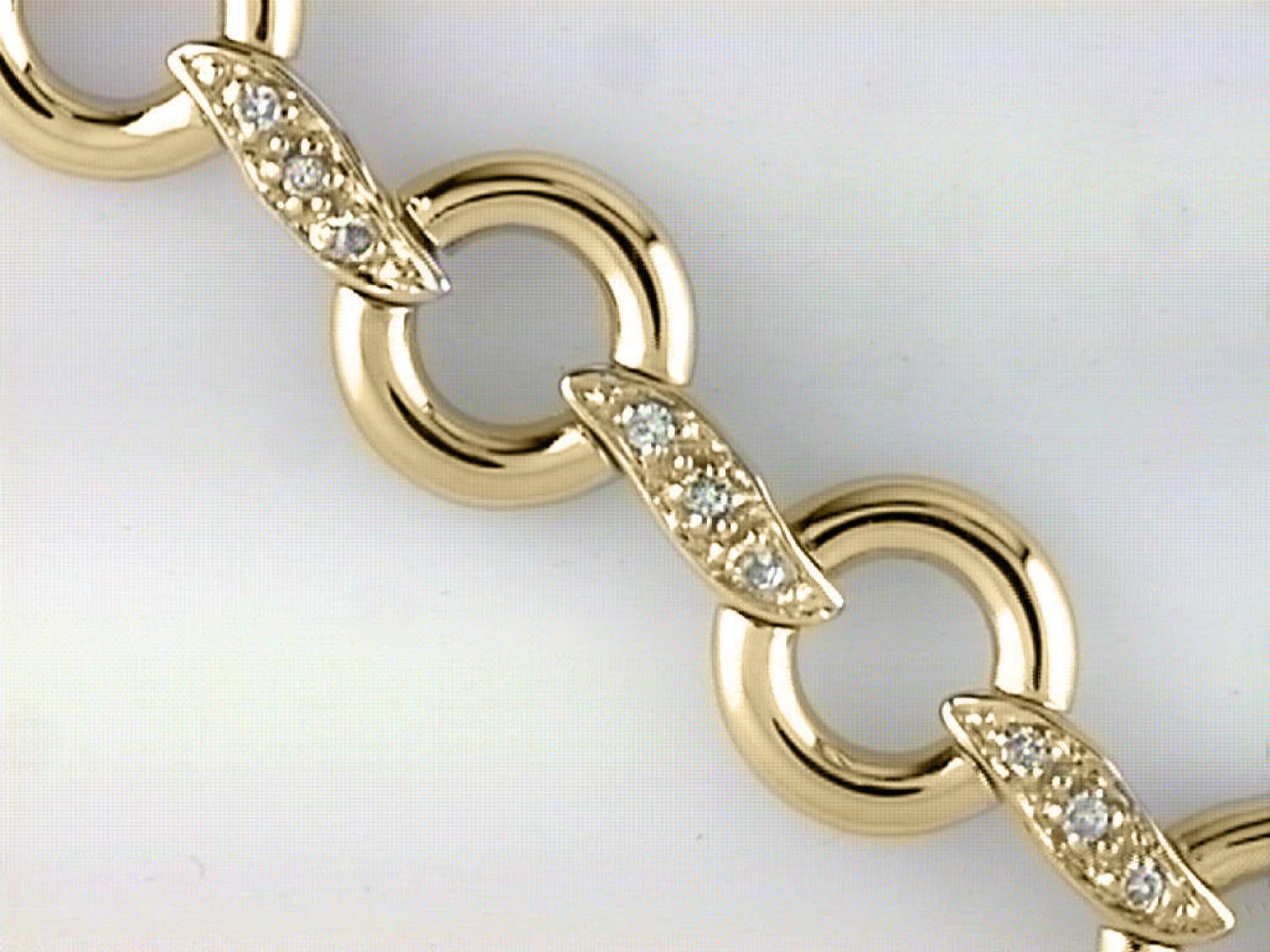 14K Yellow Gold Diamond Bracelet