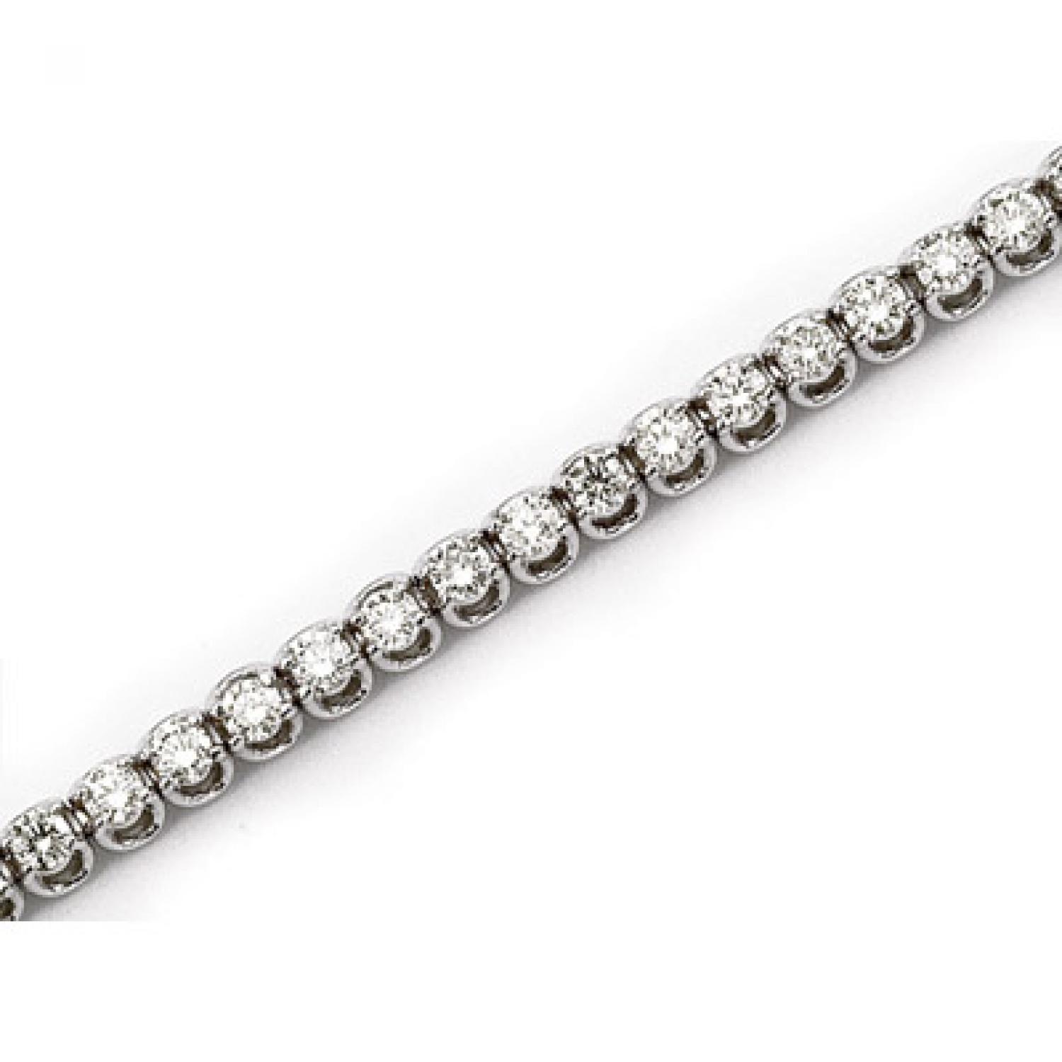 14K White Gold Diamond U Bracelet