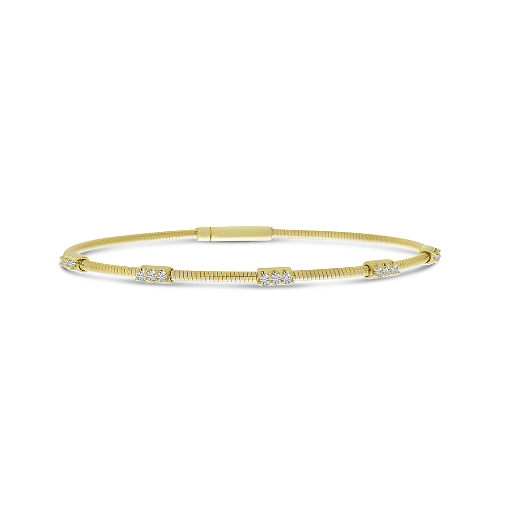 14K Yellow Gold Flexible Diamond Bracelet
