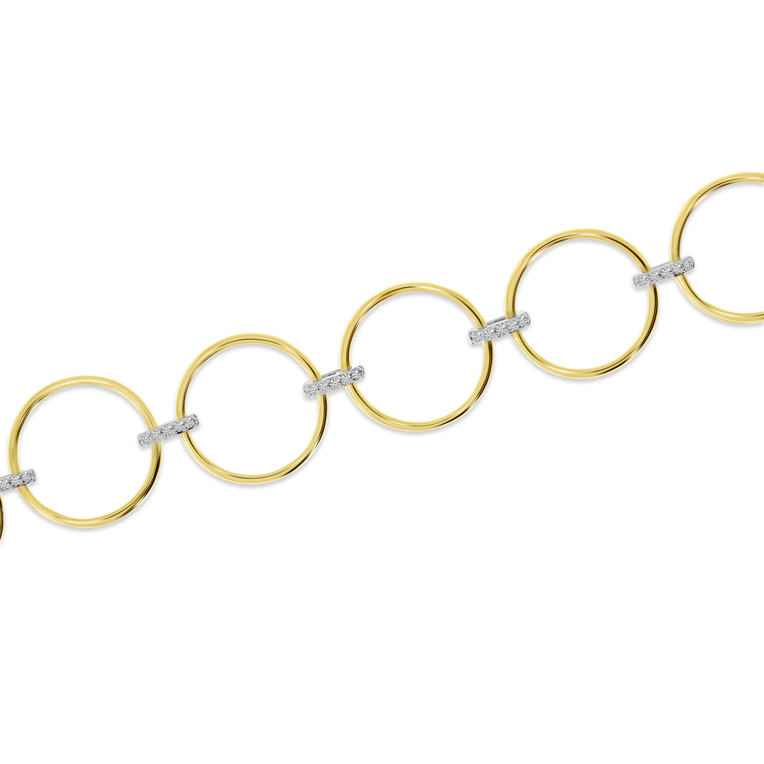 14K Yellow Gold Diamond Circle Bracelet