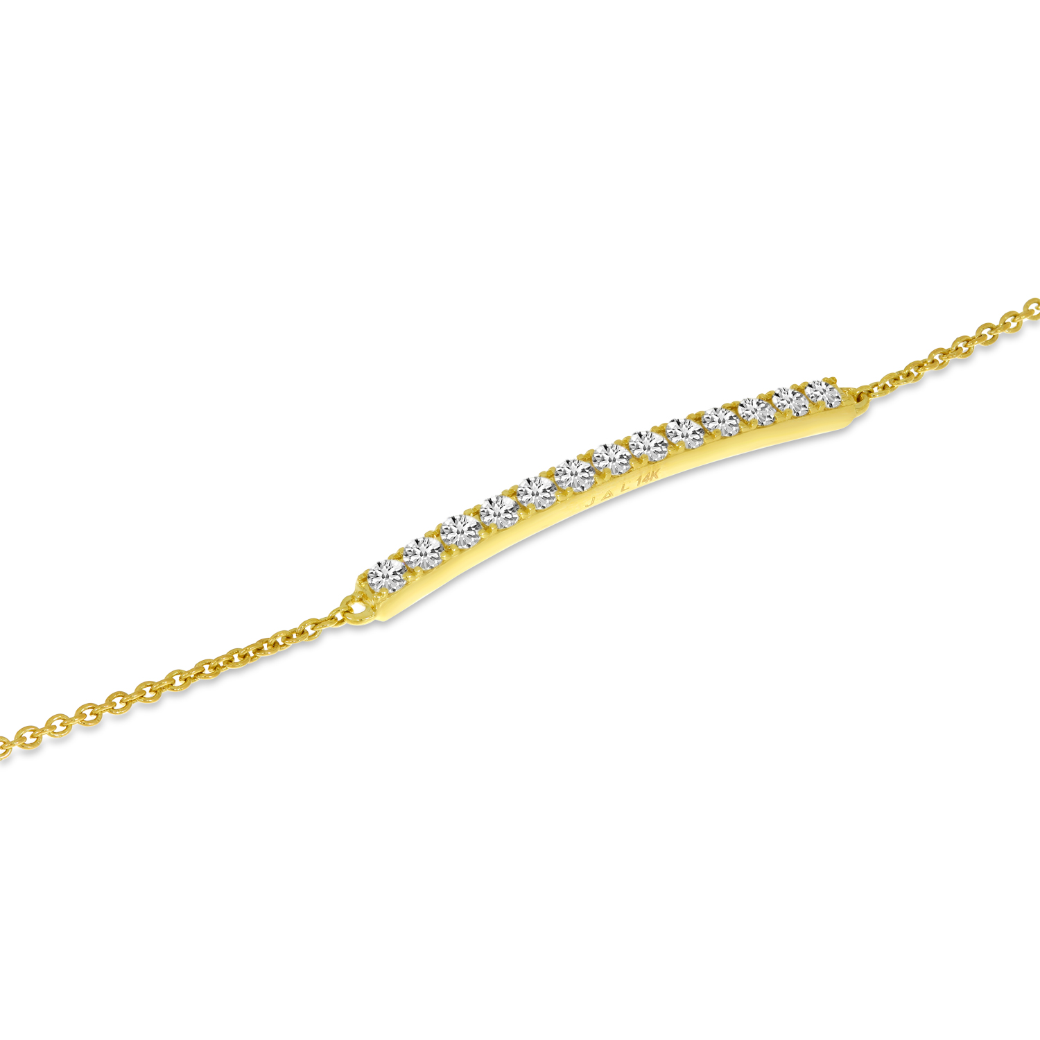 14K Yellow Gold Bar Diamond Bracelet