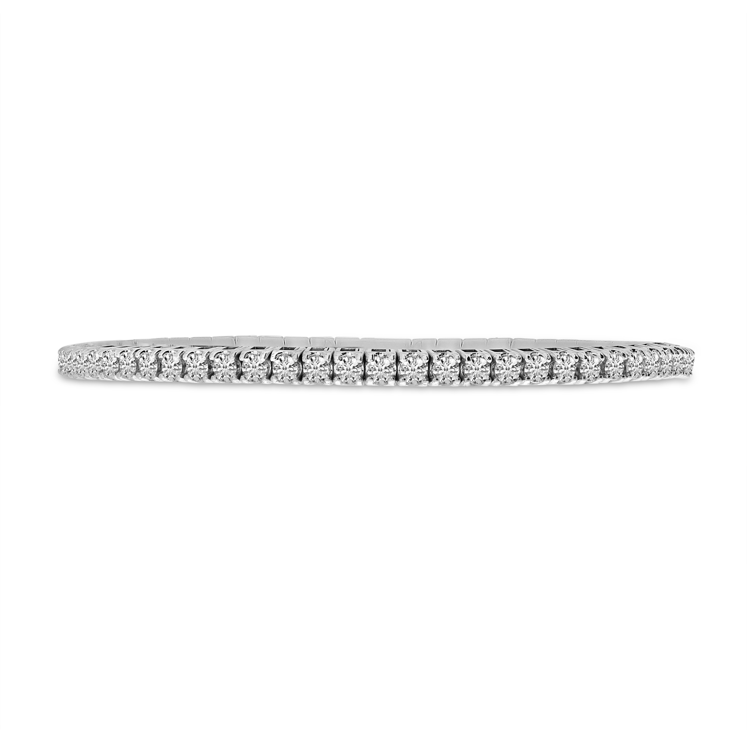 14K White Gold 4.22 Ct Diamond Stretch Tennis Bracelet
