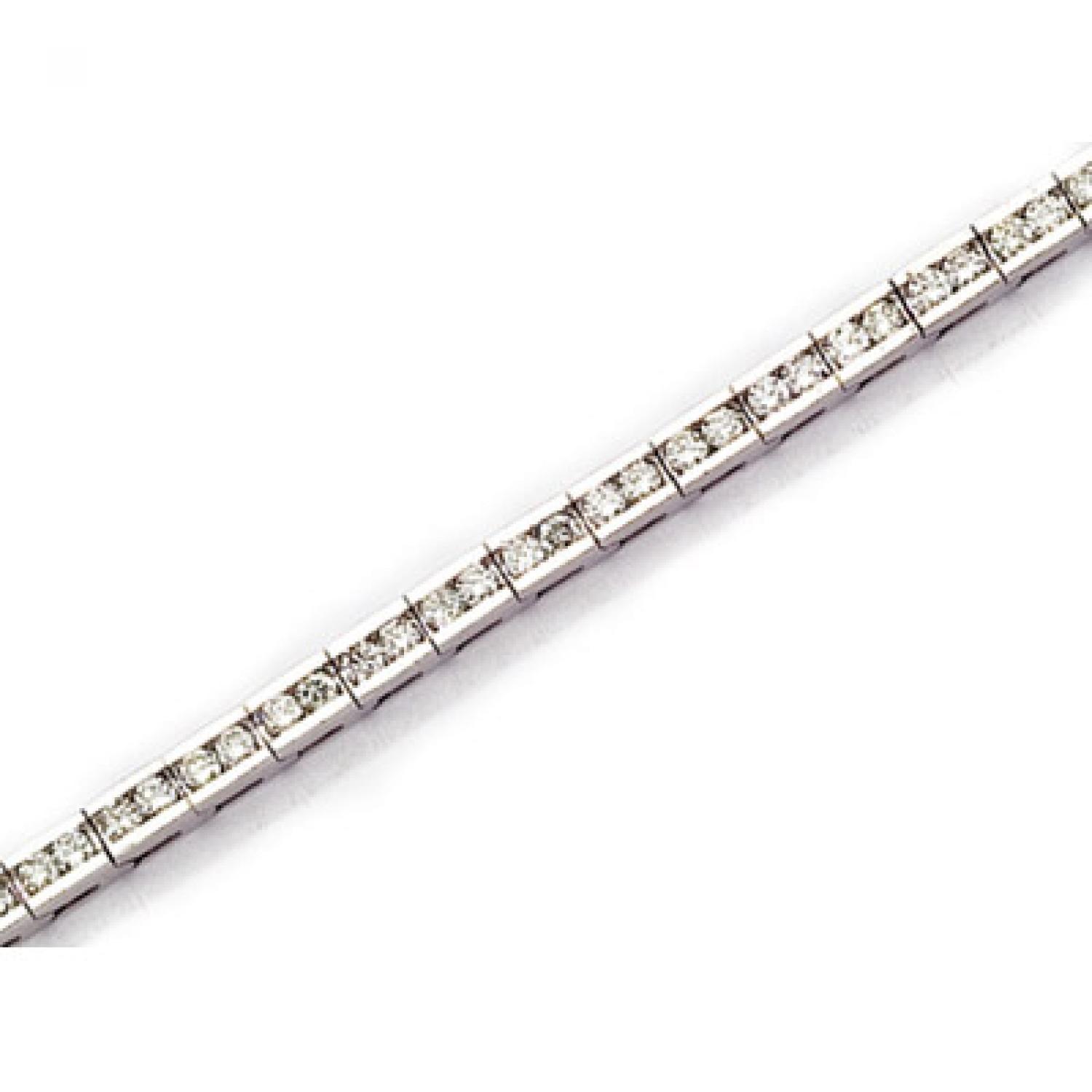 14K White Gold Diamond Channel Bracelet