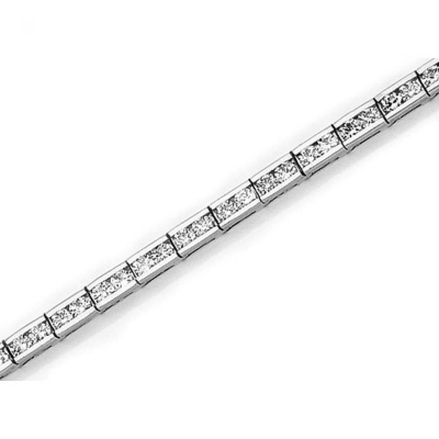 14K White Gold Diamond Channel Bracelet