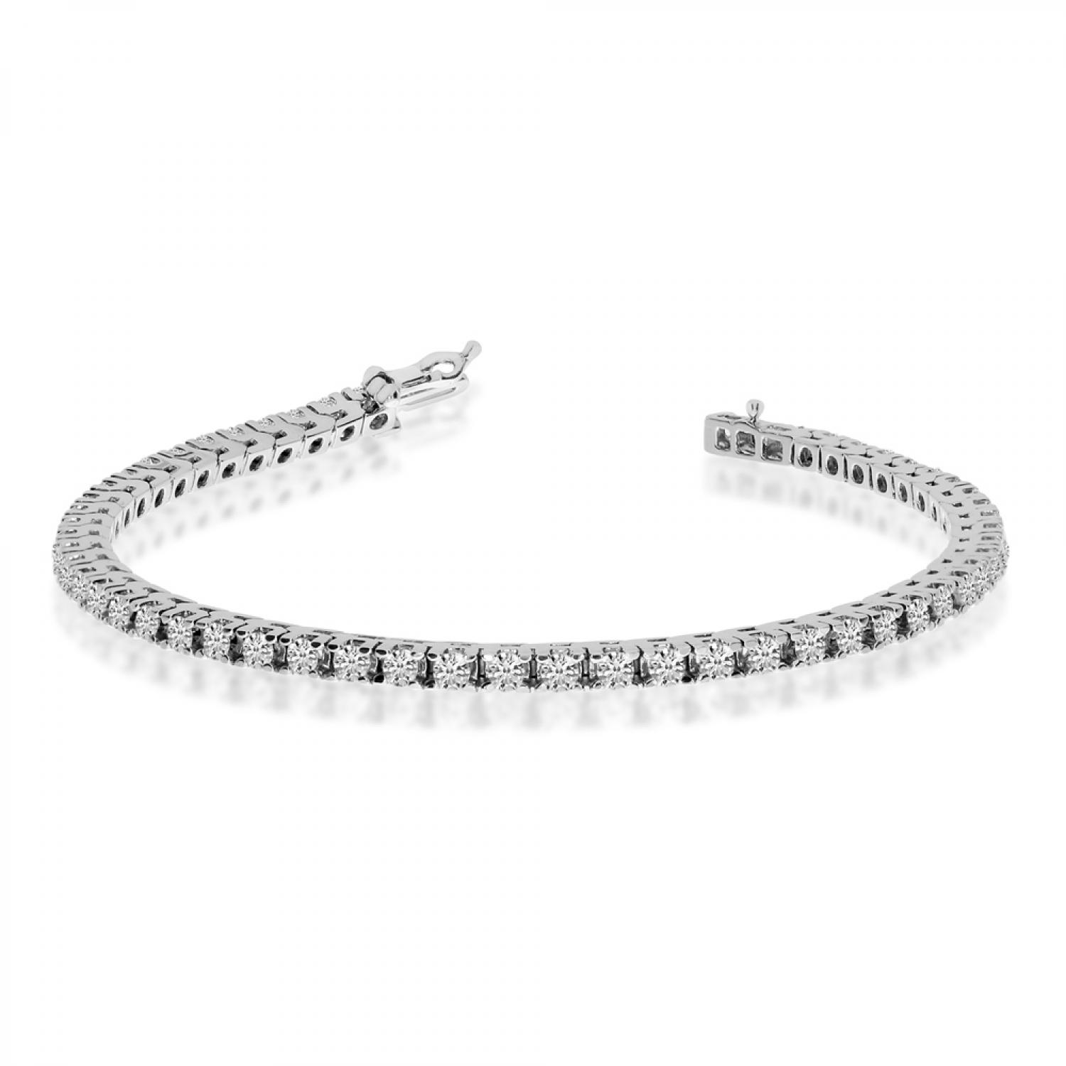 14K White Gold Diamond Bracelet