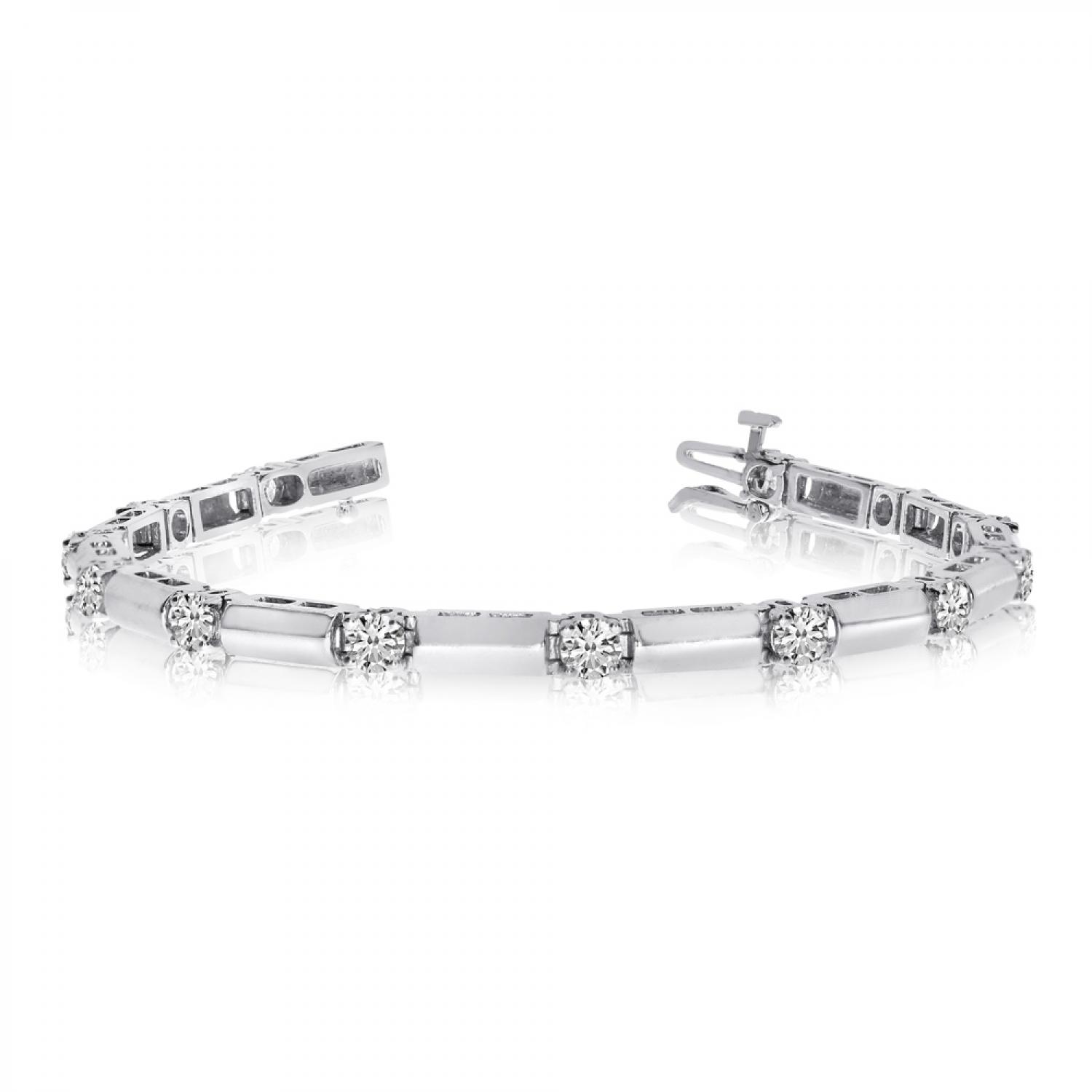 14K White Gold Diamond Bracelet