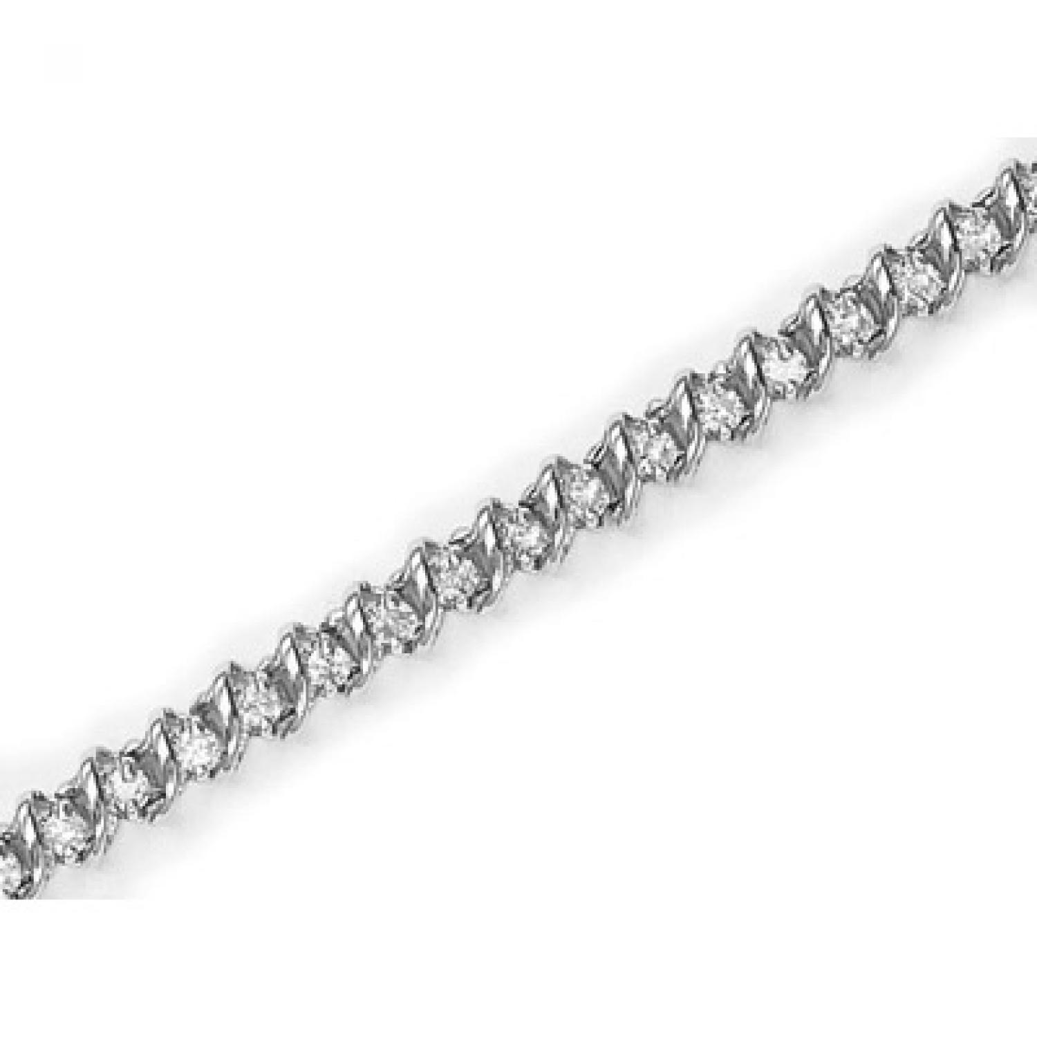 14K White Gold Diamond Bracelet