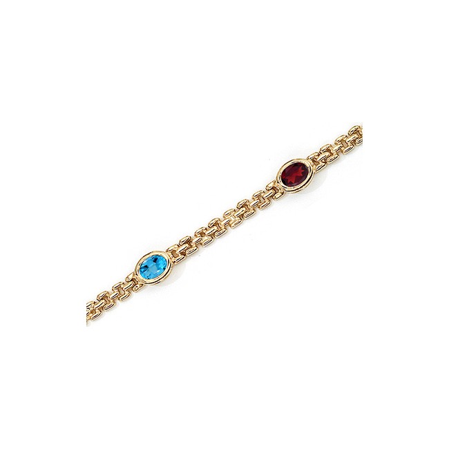 14K Yellow Gold Oval Multi Bracelet