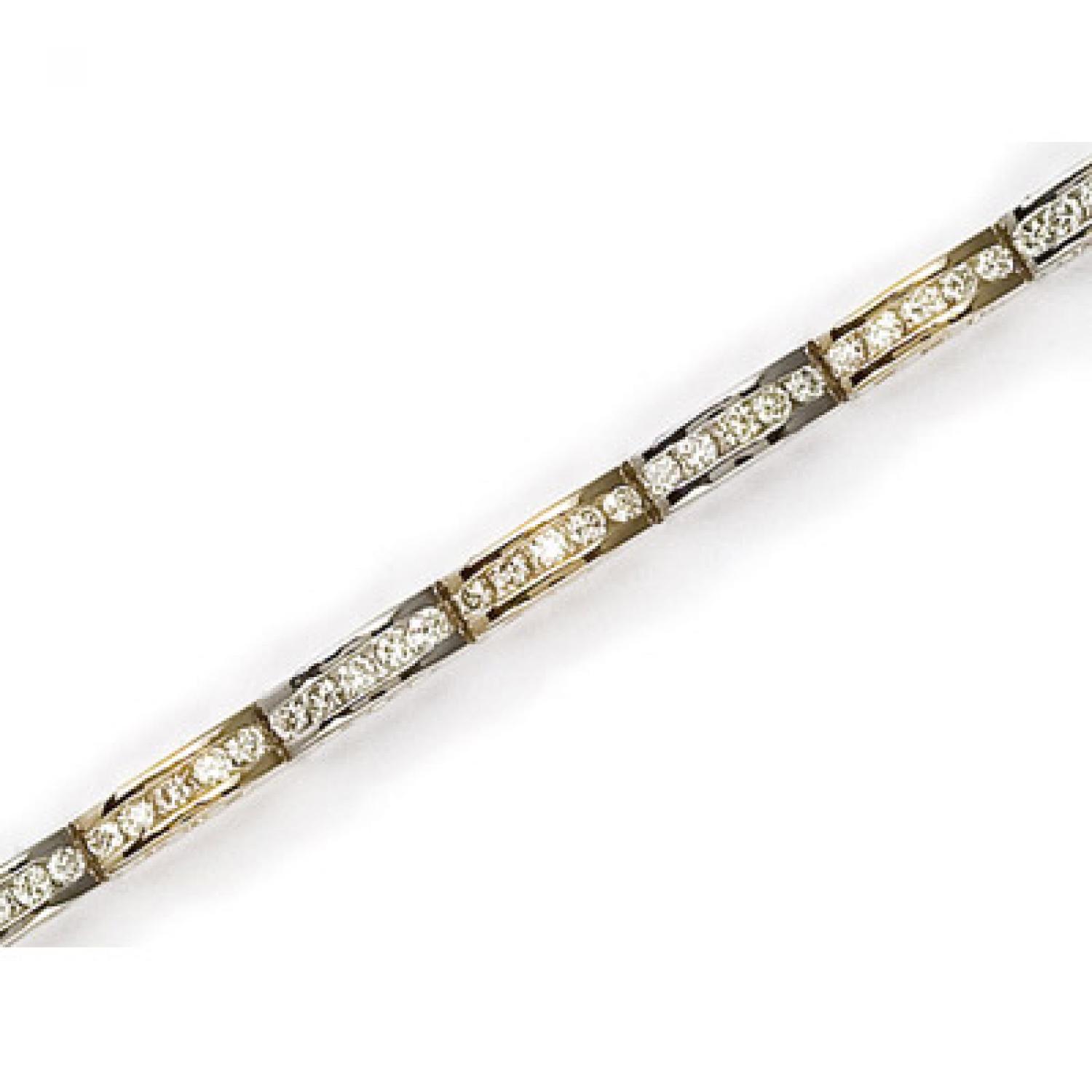 14K Yellow Gold Diamond Channel Bracelet