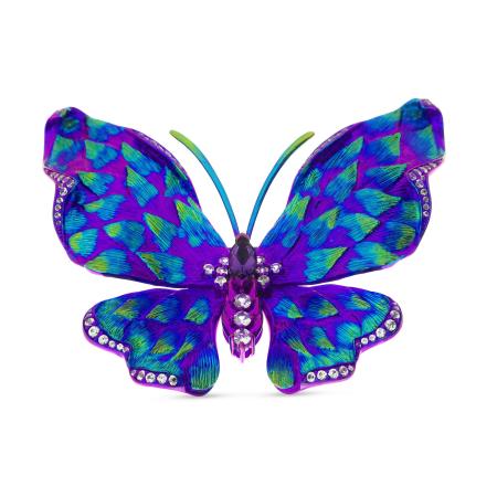 Titanium Ombre Butterfly Brooch with Amethyst and White Sapphire