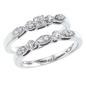 14K White Gold Qpid .33 Ct Diamond Fashion Bridal Ring Set