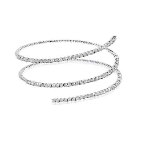 14K White Gold 3-Row Flexible Bracelet
