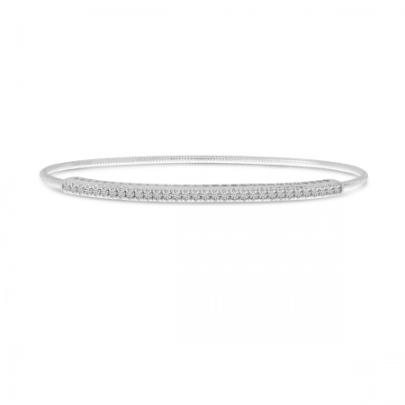 14K White Gold Diamond Expandable Bracelet