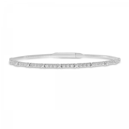 14K White Gold XO Flexible Bangle Bracelet