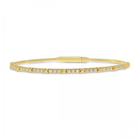 14K Yellow Gold XO Flexible Bangle Bracelet