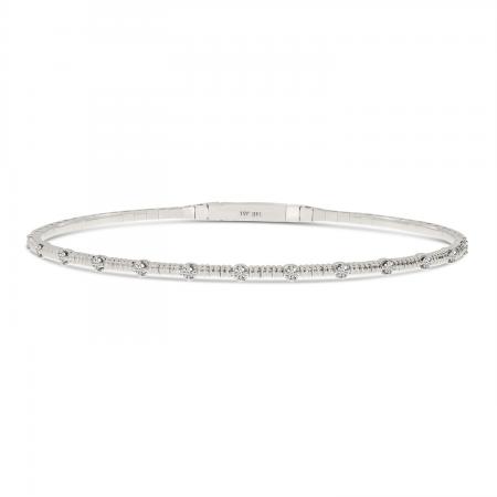14K White Gold Diamond Flexible Bracelet