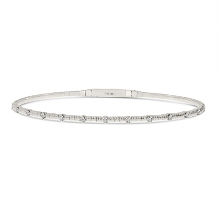 14K White Gold Diamond Flexible Bracelet