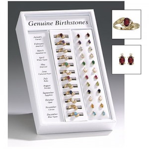 12 Month Ring and Earring Birthstone Display