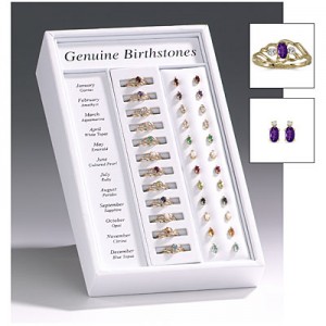 12 Month Ring and Earring Birthstone Display