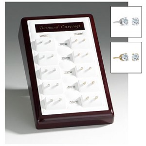 14K White and Yellow Gold Diamond Stud Display